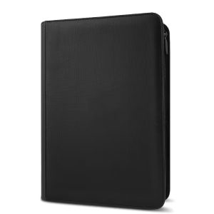 Raccoglitore Carte 9 tasche con Zip 360 Slot Nero