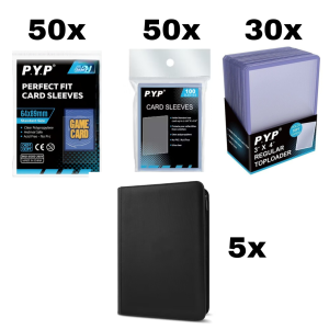 Bundle Accessori 50x Standard Sleeve - 50x Perfect Sleeve - 30x Toploader - 5x Album con Zip